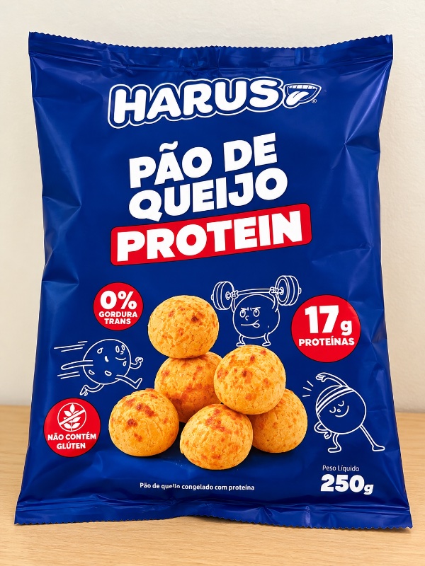 Embalagem de Pão de Queijo Protein Congelado Harus 250g